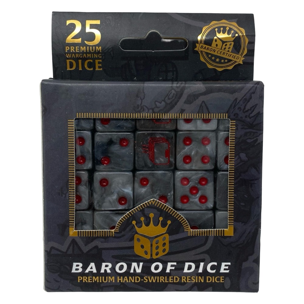 Baron of Dice Toaster of War 25 Premium Wargaming Grey Red RPG Fantasy Gaming